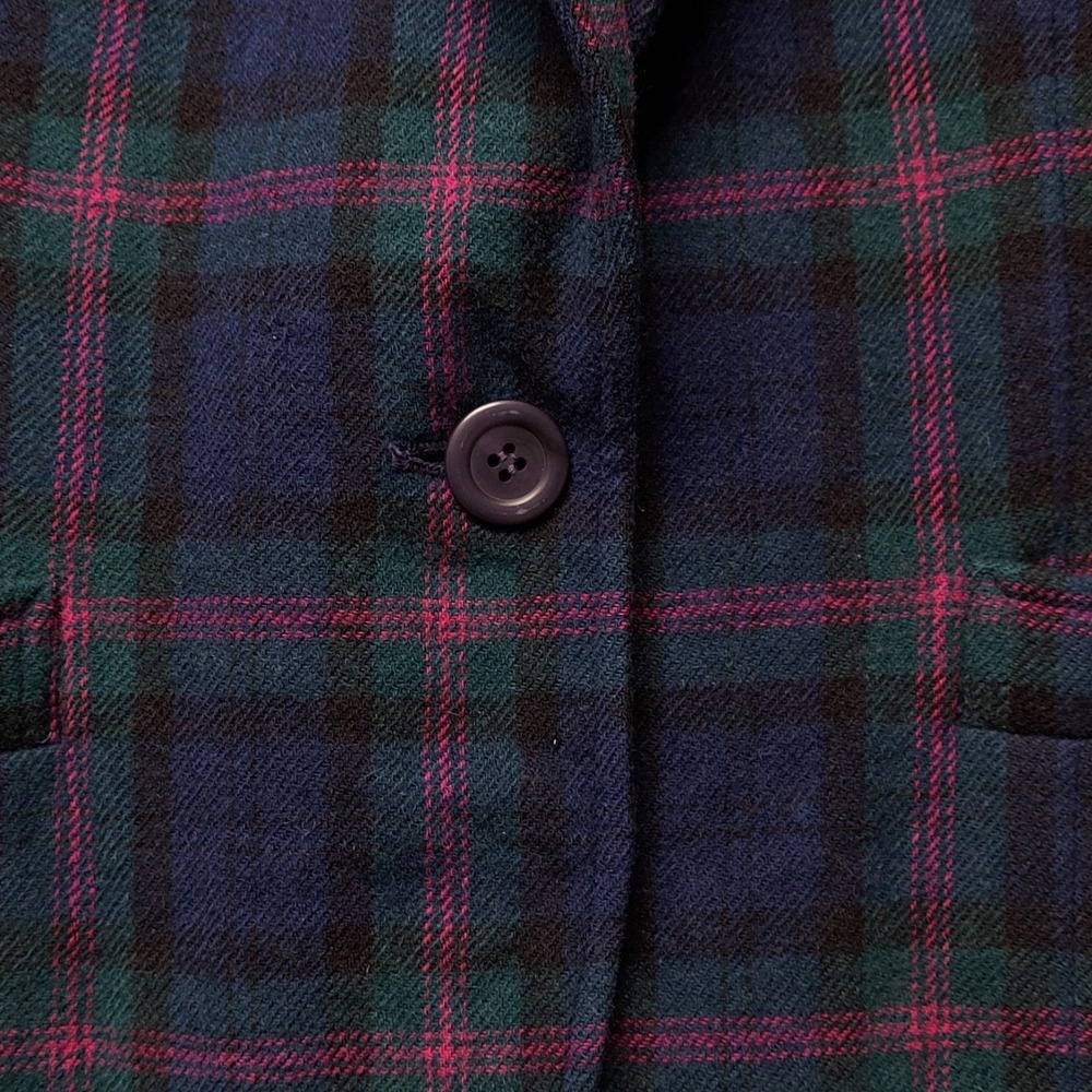 Vintage Pendleton Wool Blazer Womens M Plaid Tartan Preppy Dark Academia USA - Picture 3 of 16